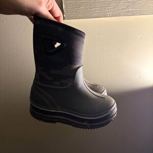 Kids Black Camouflage Boots